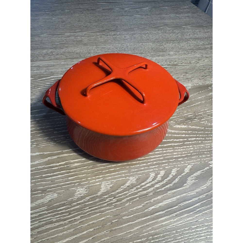 Dansk Kobenstyle Chili Red Casserole Dutch Oven Enamel 2-Qt Trivet Lid France